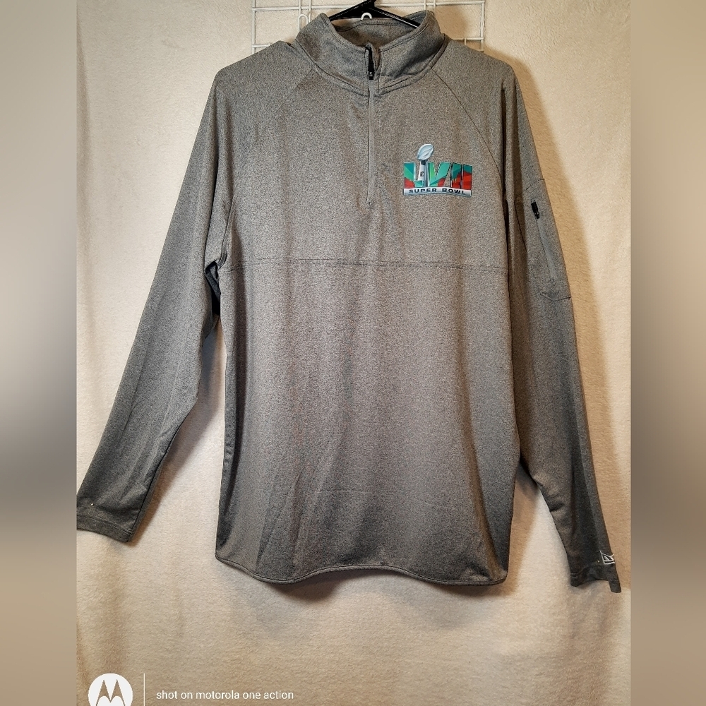Men's NEW ERA Heather Gray Super Bowl LVIII  Quarter-Zip Pullover Sweatshirt